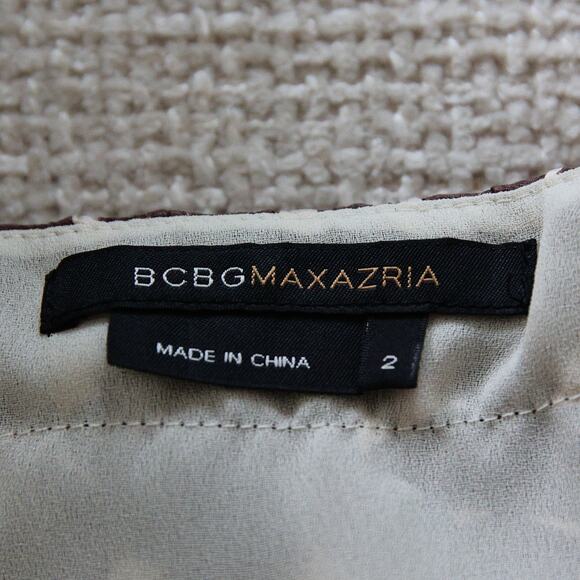 BCBGMaxaria Silk COCOA empire waist Midi dress size 2 XS - Picture 4 of 6